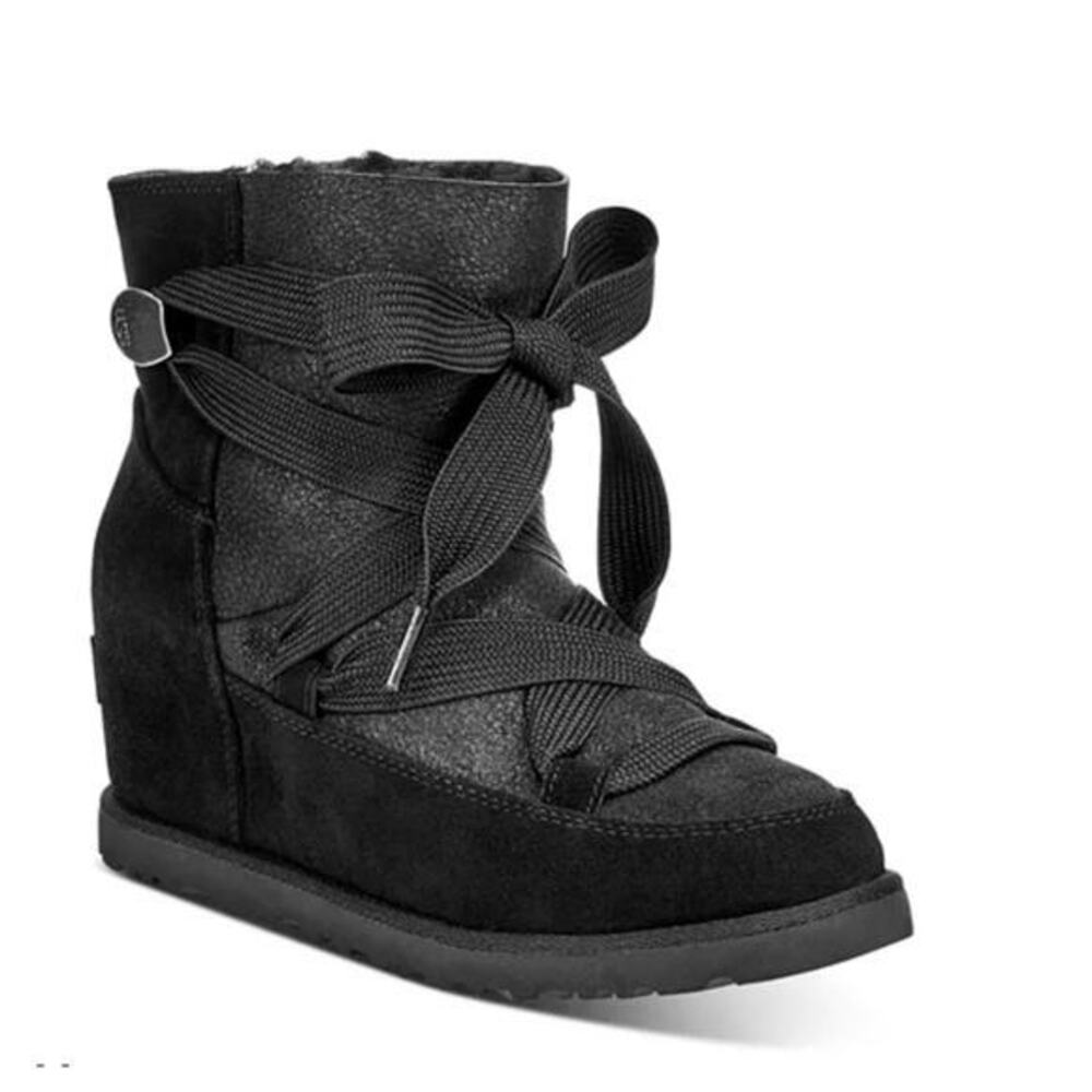 UGG® Women's Classic Femme Lace-Up Booties in Black‎
